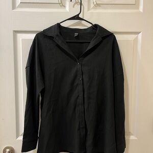 SHEIN Black Button-Down Shirt